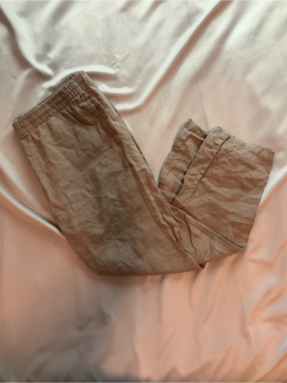 Men's Casual Elastic-Waist Pants in Light Brown